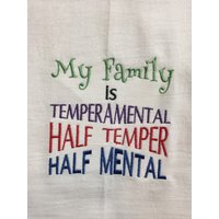 Temperamentale Familie Bestickt Mehl Sack Handtuch Temperamentale Familie Bestickt Mehl Sack Handtuch von CraftDivaCreations