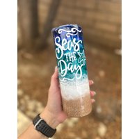 Strandbecher | Glitzer Becher Ocean Strandleben Reisebecher Strandtasse Heiße Oder Kalte Getränke von CraftECraftss
