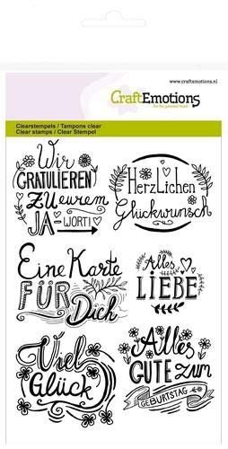 Clear stamps - CraftEmotions clearstamps A6 - wir gratulieren... von CraftEmotions