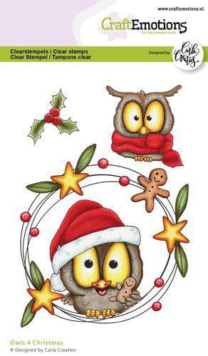 CraftEmotions clearstamps A6 - Owls 4 Christmas Carla Creaties (09-23) von CraftEmotions