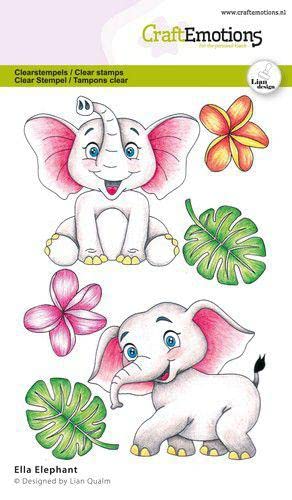 CraftEmotions Clearstamps A6 -Ella Elefant Lian Qualm (02-23) von CraftEmotions