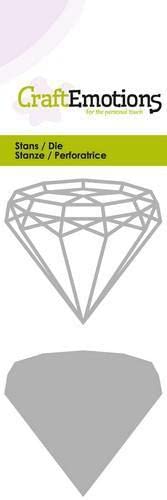 CraftEmotions Die Stanz- und Prägeschablone 115633/0236" Wire Shape Diamand (Diamant Drahtform) von CraftEmotions