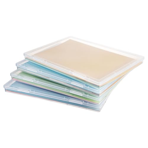 CraftGenes 4er-Pack A4 Aufbewahrungsboxen mit Deckel, tragbarer transparenter Papier-Organizer, Papierbox für Handwerk, Scrapbooking, Dokumente, Karton, Briefe, Aktenbox, Büro-Schulbedarf CraftGenes 4er-Pack A4 Aufbewahrungsboxen mit Deckel, tragbarer transparenter Papier-Organizer, Papierbox für Handwerk, Scrapbooking, Dokumente, Karton, Briefe, Aktenbox, Büro-Schulbedarf von CraftGenes