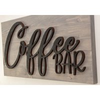 Holz Kaffee Bar Schild, Wand Dekor, Bauernhaus Rustikales Schild von CraftGiftsGM