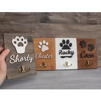 Personalisierte Holz Leine Halter, Maßgeschneiderte Hunde Katzen Liebhaber Geschenk von CraftGiftsGM