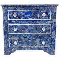 Lapis Lazuli Nachttisch/3Drawer von CraftOfIndianArt