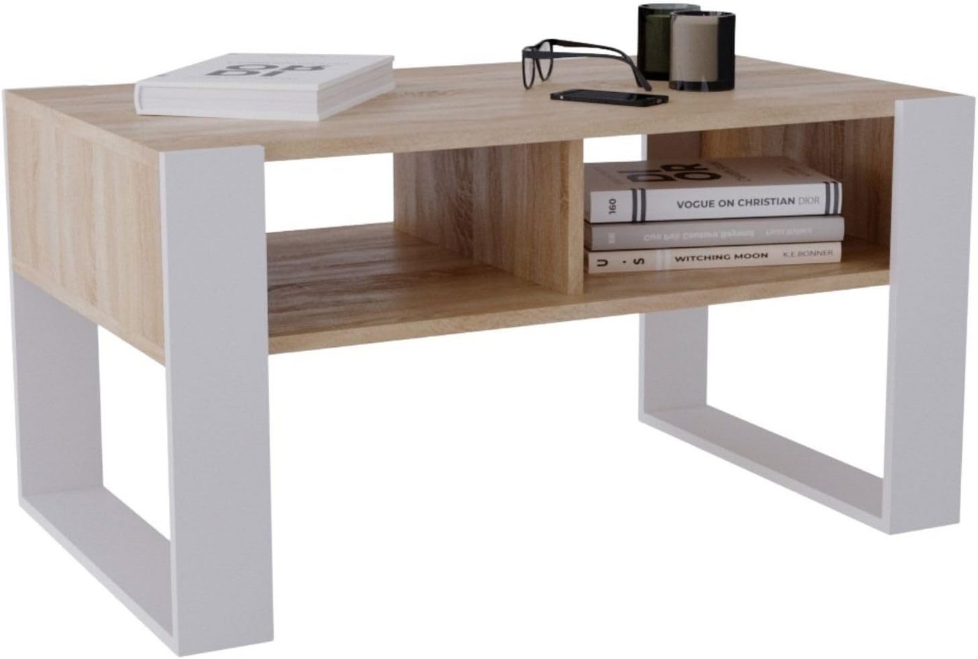 CraftPAK Couchtisch Wohnzimmer Tisch für Couch - mit zusätzlicher Ablagefläche von CraftPAK
