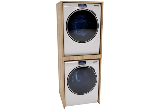 CraftPAK Waschturm - Waschmaschinenschrank für Waschmaschine & Wäschetrockner | Schrank Waschmaschine für Waschküche - Möbel Größe 66x180x65 cm Beige von CraftPAK