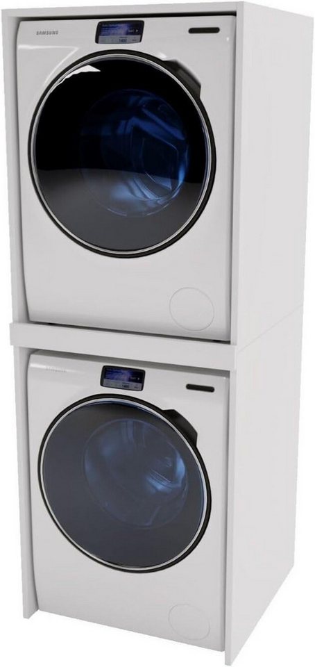 CraftPAK Waschmaschinenumbauschrank Waschmaschinenschrank für Waschmaschine & Wäschetrockner 66x180x65 cm Badmöbel, Umbauschrank für Bad von CraftPAK