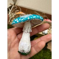Türkiser Amanita Pilz Ornament, Weihnachtsschmuck, Fliegenpilz Skulptur Türkiser Amanita Pilz Ornament, Weihnachtsschmuck, Fliegenpilz Skulptur von CraftPieToys