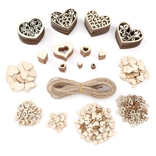 CraftWerk Deko Holzherzen mit Juteschnur 500er Pack - Holzdeko Herzen für Hochzeit und Valentinstag - Streudeko zum Basteln und Beschreiben CraftWerk Deko Holzherzen mit Juteschnur 500er Pack - Holzdeko Herzen für Hochzeit und Valentinstag - Streudeko zum Basteln und Beschreiben von CraftWerk