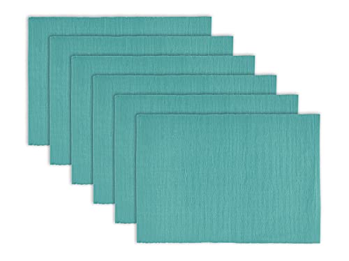 Craftbot Tischsets aus 100% Baumwolle, gerippt, 33 x 48 cm, Türkis Blau – Everyday Basic Tuch Tischsets – waschbar & wiederverwendbar Stoff-Platzsets für den Esstisch – von Craftbot von Craftbot
