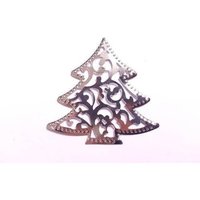 10 Stück Dekorative 60 Mm Metall-Filigrane Weihnachtsbäume Zum Aufkleben von CraftbuddyUS