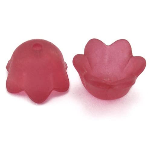Craftdady 100 Stück mattierte Blumen-Perlenkappen Tulpe Floral Endkappe Matte für Schmuckherstellung DIY Handwerk Heimdekoration Rot von Craftdady