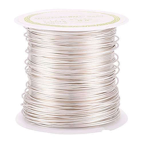 Craftdady 18 Meter x 0,6 mm Silber-Kupfer-Draht, langlebig, plattiert, anlaufbeständig, Basteldraht zum Formen von Armaturschmuck von Craftdady