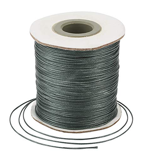 Craftdady 180 Meter runde gewachste Polyesterschnur, 0,5 mm, Spule für Schmuckherstellung und Makramee-Zubehör, Grau von Craftdady