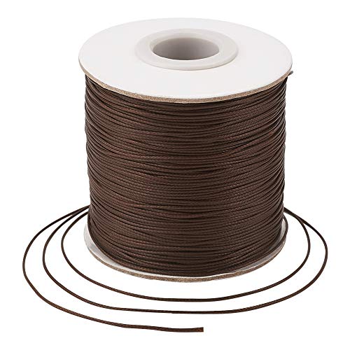 Craftdady Gewachste Polyesterschnur für Schmuckherstellung, Perlen, Makramee, Braun, 169 m x 0,5 mm von Craftdady