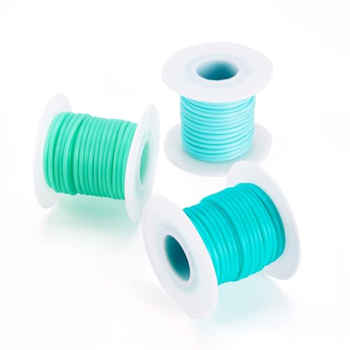 Craftdady 30M Mintgrün PVC Röhrenförmige synthetische Gummikordel 2 mm Rohr Hohlgummiseil Kunststoffschnürung Memory Cord umwickelt für Schmuckherstellung DIY Stricken Handwerk von Craftdady