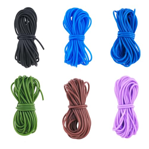 Craftdady 30M PVC Röhrenförmige synthetische Gummikordel 2 mm Rohr Hohlgummiseil tiefe Koralle Kunststoff Schnürung Memory Cord für Schmuckherstellung DIY Stricken Handwerk von Craftdady