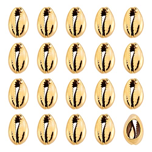 Craftdady 50 Stück metallische Spiral-Kauri-Muschelperlen galvanisiert goldene natürliche Muschelperlen für Schmuckherstellung Heimdekoration von Craftdady