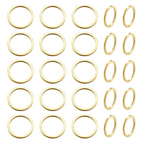 Craftdady 50 Stück offene Lünette Charm-Verbindungsstücke 20 mm Kreis Charm Glieder Ohrringe Schmuck Fundstücke (Gold) von Craftdady