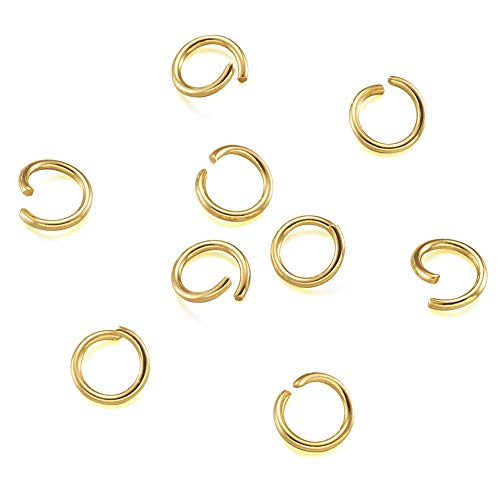 Craftdady Binderinge aus Edelstahl, 7 mm, stark, offen, goldfarben, Verbindungsstück für Schmuck, Halsketten, Ohrringe, Basteln, 200 Stück von Craftdady