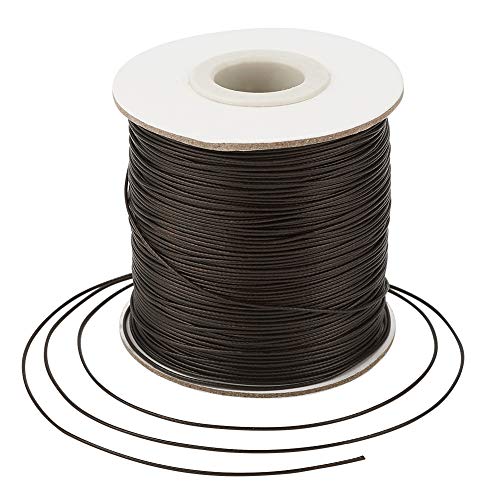 Craftdady 180 Meter geflochtene, gewachste Schnur, 0,5 mm Kunstleder, Polyester, gewachste Schnur für DIY-Halsketten, Armbänder, Schmuckherstellung, Kokosbraun von Craftdady