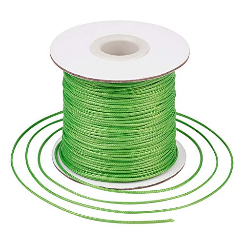 Craftdady Koreanische gewachste Polyesterschnur, 80 m/Rolle, 1 mm, Makramee-Schnur für geflochtene Schmuckherstellung, Limegreen von Craftdady