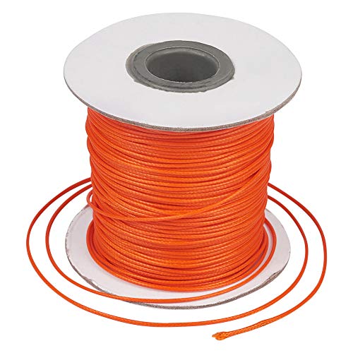 Craftdady 85 Yards/Rolle 1 mm koreanische gewachste Polyesterschnur Makramee-Schnur für geflochtene Schmuckherstellung, dunkelorange von Craftdady