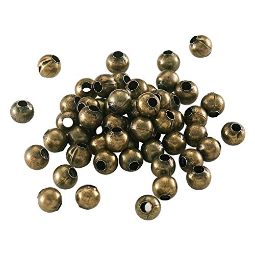 Craftdady 400 Stück Metall-Abstandsperlen, 4 mm, metallisch, glatt, klein, rund, lose Perlen, Antik-Bronze für Schmuckherstellung, 1,5 mm Loch von Craftdady