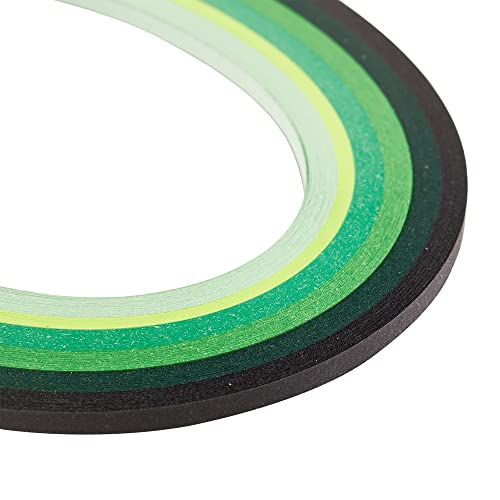 Craftdady 1200 Streifen Quilling Papierstreifen 390 x 3 mm Gradual Green für DIY Handwerk Party Dekoration von Craftdady