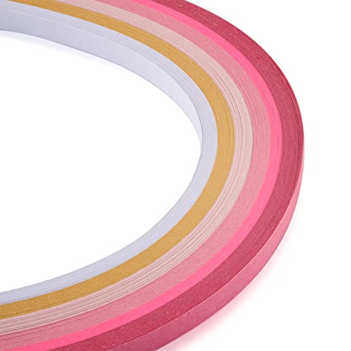 Craftdady Quilling-Papierstreifen, 530 x 5 mm, allmählich, rosa, für Bastelarbeiten, Party-Dekoration, 1200 Stück von Craftdady