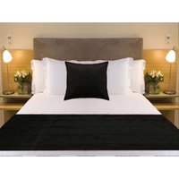 Schwarzer Bettläufer - Gestepptes Polyester Mit Abgestimmter Kissenhülle King Queen Zwillingsgrößen Schwarzer Bettläufer - Gestepptes Polyester Mit Abgestimmter Kissenhülle King Queen Zwillingsgrößen von CraftedByFabrya