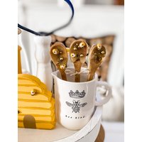 Mini Holz Honig Löffel | Tiered Tablett Decor Kaffee-Bar-Dekor Bee |Heiße Kakaobar Activephotos von CraftedHiveCulture