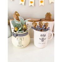 Mini Keramik Dekor, Tiered Tablett, Keramiktopf, Bienen Bauernhaus Honigbienen Farm, Keramiktopf von CraftedHiveCulture