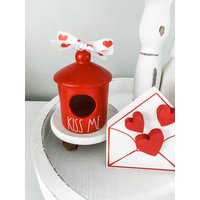 Mini Keramik Dekor, Valentinstag Tiered Tablett Liebesvogelhaus, Herz Liebesbrief Schneeflocke von CraftedHiveCulture