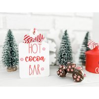 Mini Schneidebrett | Weihnachten Tiered Tablett Dekor Handgeschnittene|Für Sich Stehende Heiße Kakaotafel Kakao-Zeichen Weihnachtsküche Bauernhaus von CraftedHiveCulture