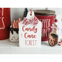 Mini Schneidebrett | Candy Cane Tiered Tablett Dekor Handgeschnittene|Für Sich Stehende Weihnachten Holz Pfefferminz Rae Dunn von CraftedHiveCulture