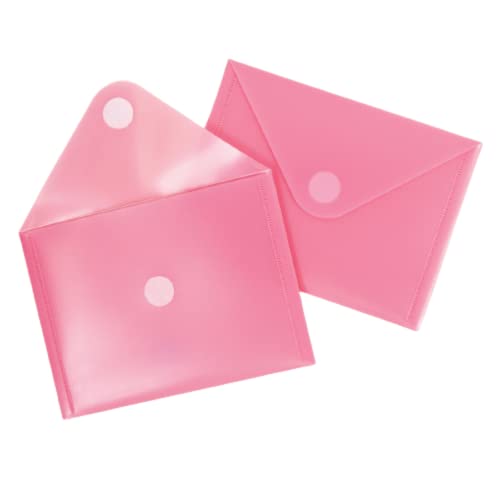 Craftelier - 5er-Pack Sortierhüllen aus Kunststoff zum Organisieren von Stanzformen und Materialien für Scrapbooking und Bastelarbeiten | Farbe Transparent Rosa - Maße 17,5 x 13 cm (6,9" x 5,12") von Craftelier