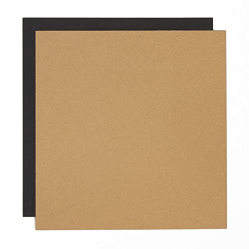 Craftelier - 5er-Set Chipboard | Kompaktkartonfolien zum Binden von Album oder zur Herstellung von Boxen | säure- und igninfrei | Dicke 1,2 mm - Größe 30,5 x 30,5 cm | Farbe Schwarz und Kraftpapier von Craftelier