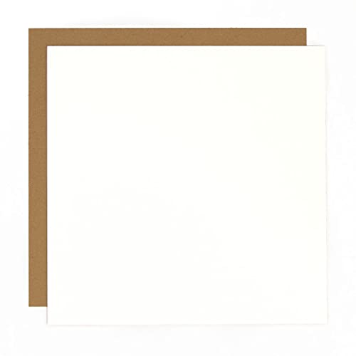 Craftelier - 5er-Set Chipboard | Kompaktkartonfolien zum Binden von Album oder zur Herstellung von Boxen | säure- und igninfrei | Dicke 1,2 mm - Größe 30,5 x 30,5 cm | Weiß und Kraftpapier von Craftelier