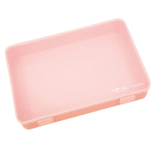 Craftelier - Ordnungsbox für Scrapbooking- und Bastelmaterial mit transparentem Deckel | Stapelbar mit passenden Boxen | Größe 26,5 cm x 17,8 cm x 4,2 cm - Farbe Pastellrosa von Craftelier