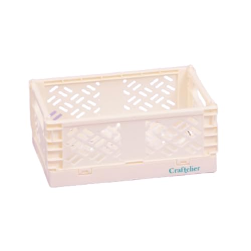 Craftelier - Aufbewahrungsbox zum Organisieren und Aufbewahren von Bastelmaterialien | Faltbares und stapelbares Design | Kleine Größe - Offene Box 13,5 x 9,5 x 5,5 cm - Weiß von Craftelier