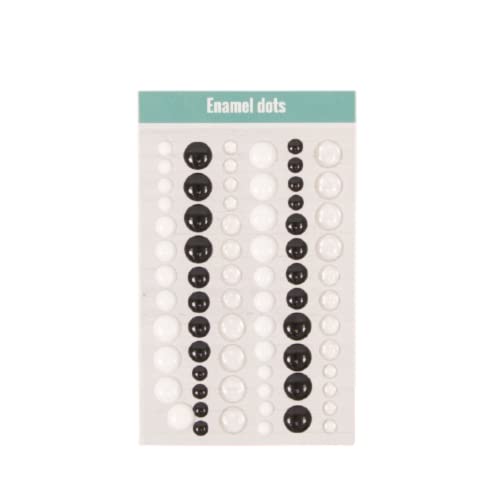 Craftelier - Enamel Dots Clear, Black & White | Selbstklebende Mini-Sticker mit Perlglanz-Finish zum Verzieren von Scrapbooking- und Bastelprojekten | Enthält 72 Farbstücke von Craftelier