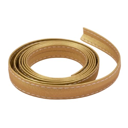 Craftelier - Metallisches Kunstlederband zum Dekorieren von Scrapbooking, Kartengestaltung und Bastelprojekten | weiche und flexible Haptik | Breite ca. 1 cm - Länge ca. 1,1 m | Farbe Gold von Craftelier