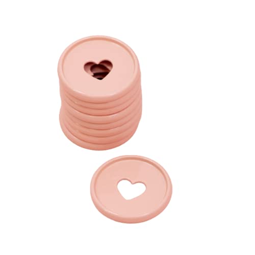 Craftelier - Metallscheiben M-Ringe mit gestanztem Herz für Scrapbooking Einband für Planer, Agenden, Notizbücher oder Alben | Packung mit 9 Stück à 35 mm - Farbe Babyrosa von Craftelier