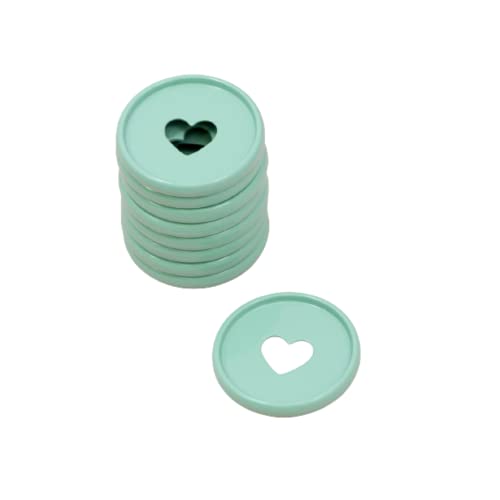 Craftelier - Metallscheiben M-Ringe mit gestanztem Herz für Scrapbooking Einband für Planer, Agenden, Notizbücher oder Alben | Packung mit 9 Stück à 35 mm - Farbe Türkis von Craftelier