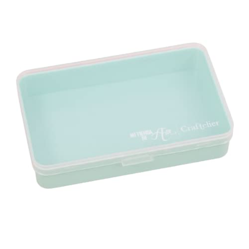 Craftelier - Mini Organizer Box mit 1 Fach für Scrapbooking Materialien : Transparent und Türkisblau - Abmessungen 14.6 x 9.1 x 3.2 cm (5.75" x 3.6" x 1.25"). von Craftelier