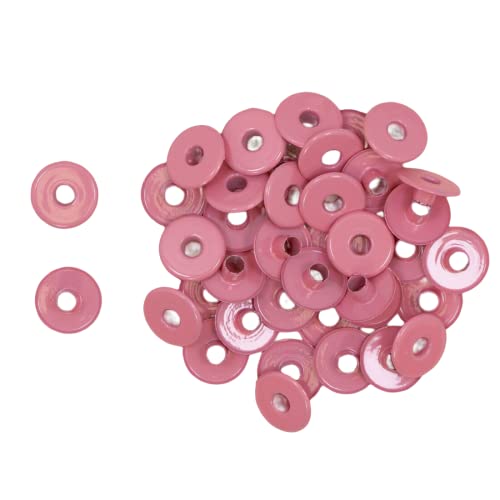 Craftelier - Set mit 40 Wide Metallösen Ideal für Scrapbooking und Bastelarbeiten | Gültig für Verschiedene Materialien | Ca. Größe Innendurchmesser 5 mm und Außendurchmesser 13 mm - Farbe Rosa von Craftelier