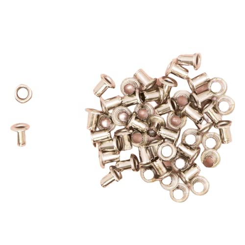 Craftelier - Set mit 50 Mini-Metallic Ösen Ideal für Scrapbooking und Bastelarbeiten | Geeignet für Verschiedene Materialien | Größe ca. Innendurchmesser 3 mm und Außendurchmesser 5 mm - Farbe Silber von Craftelier